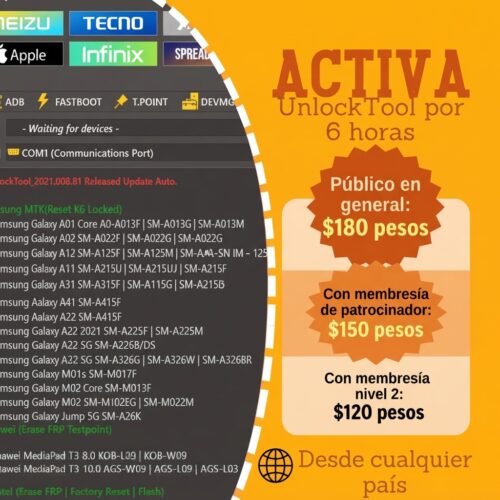 Renta UnlockTool por 6 horas